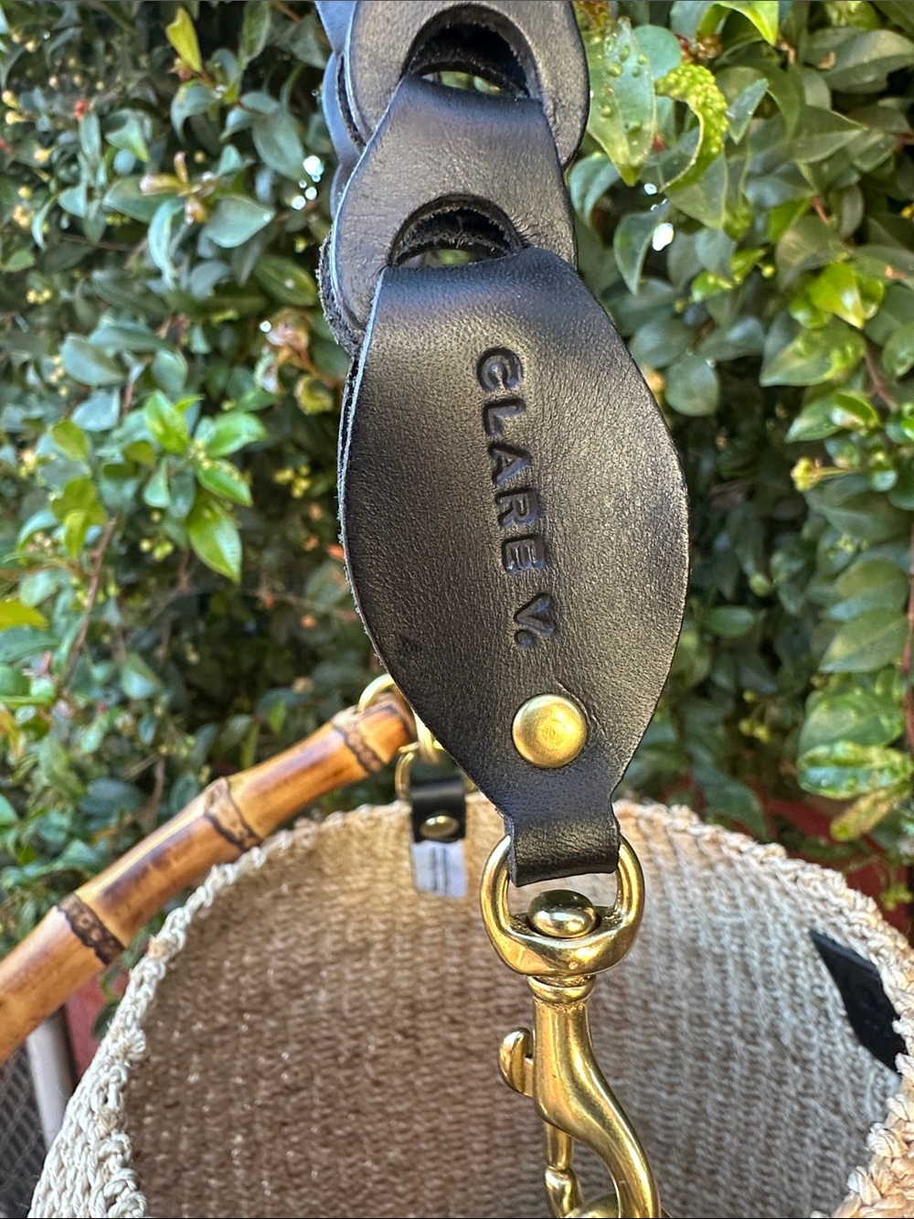 Clare V Pot de Miel with Bamboo Handle PLUS EXTRA Leather Strap - Picture 3 of 6